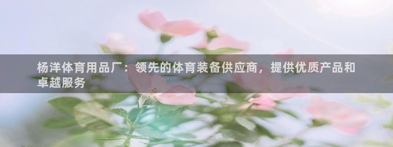 欧陆娱乐平台登陆地址是什么样的：杨洋体育用品厂：领先