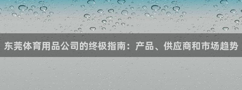欧陆娱乐测速：东莞体育用品公司的终极指南：产品、供应